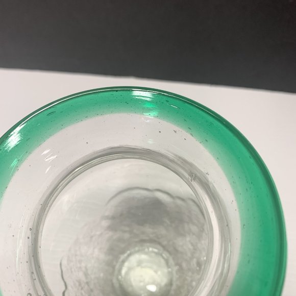 The Unbranded Hand Blown Crackled Green Glass Vase - Picture 2 of 5